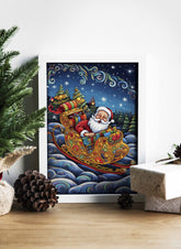 Santa's Sleigh in Swirling Clouds